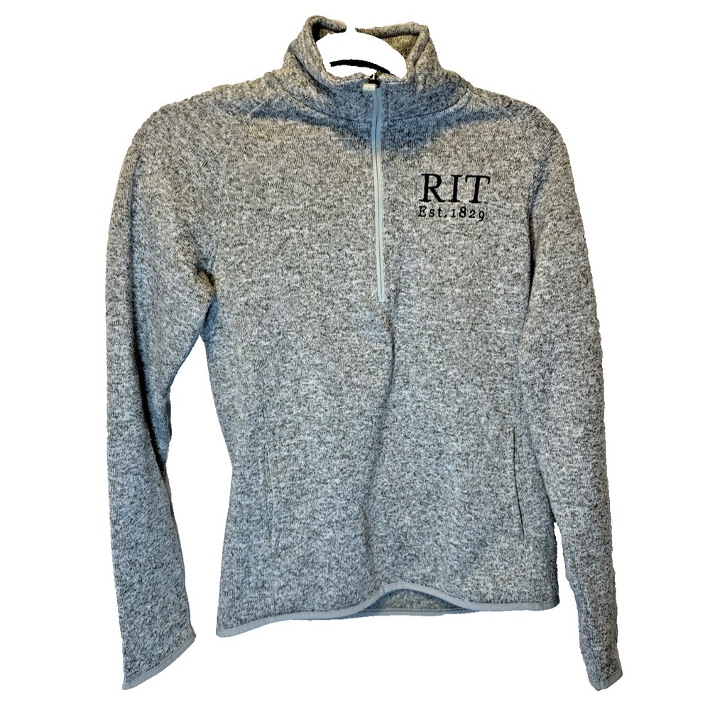 RIT League Unisex Gray Pullover Sweatshirt Half Zip Golf Sweater Long Sleeve S